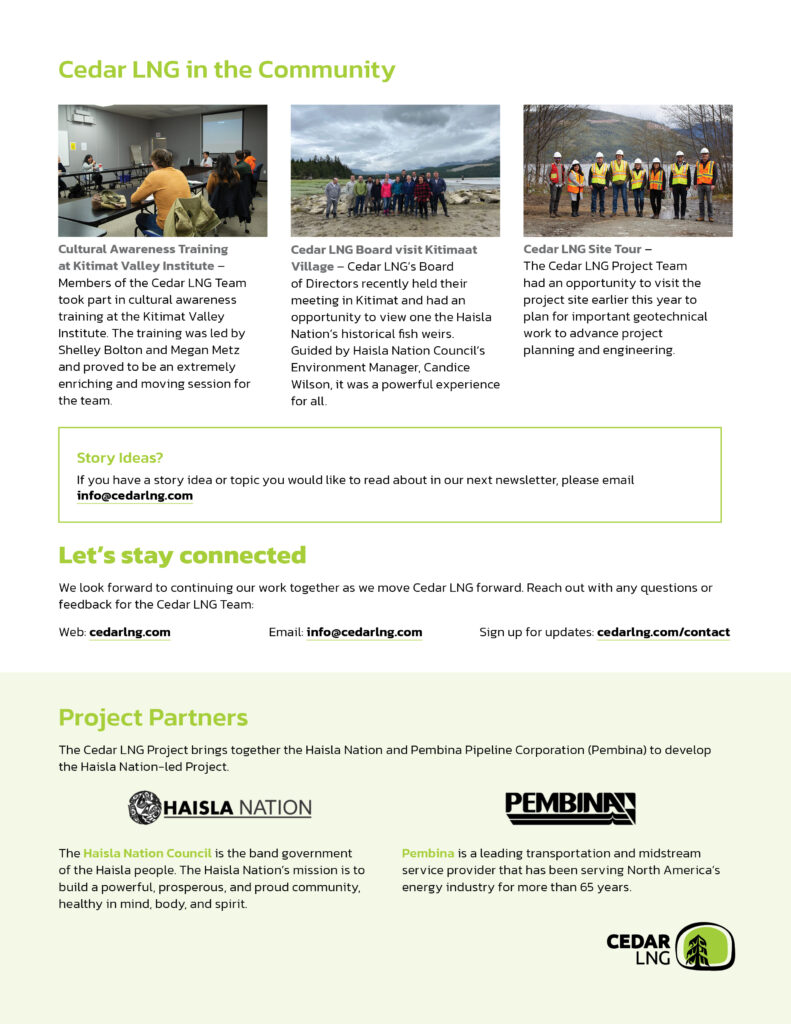 Cedar LNG Summer 2022 Newsletter